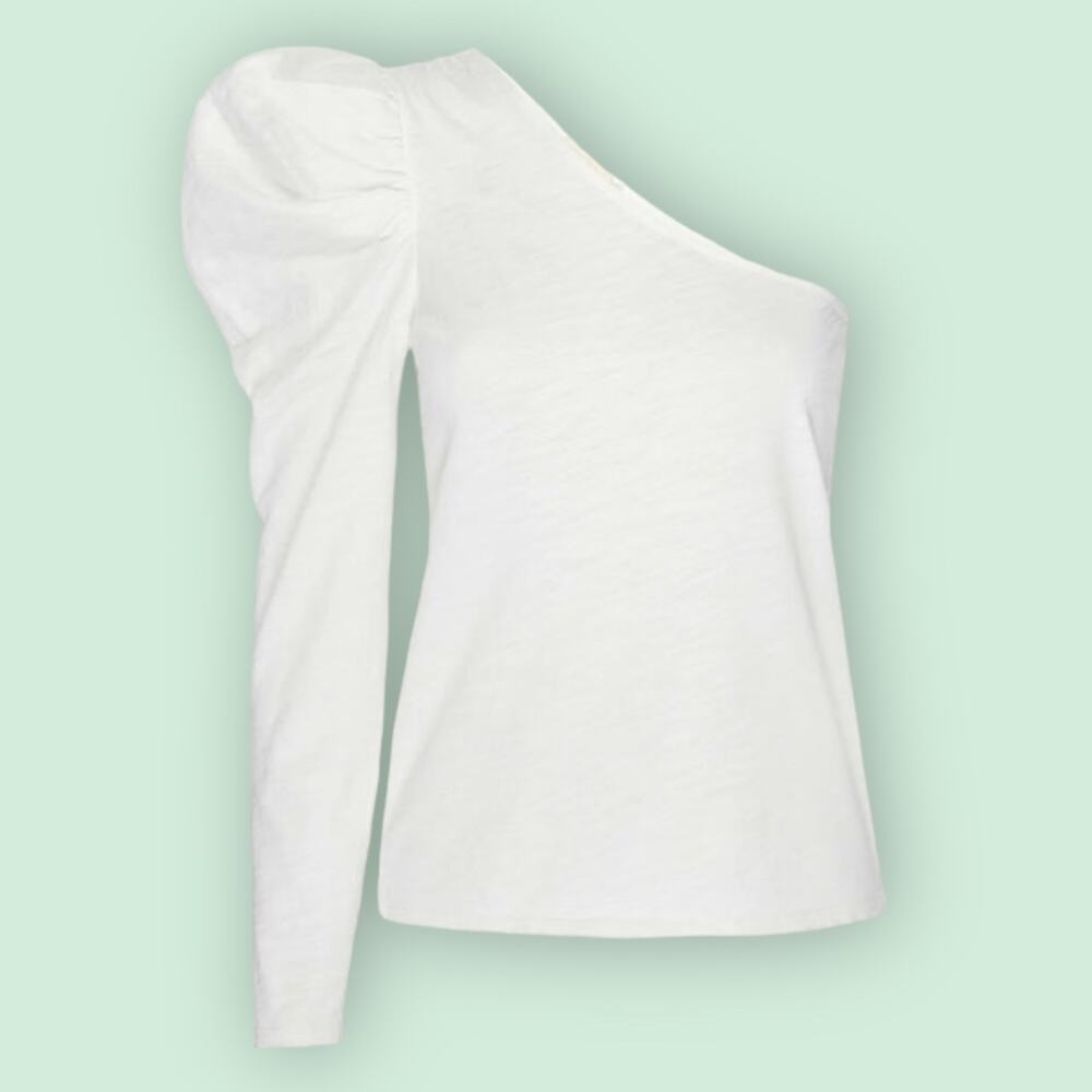 Nation LTD Sabrina One Shoulder Blouse in White